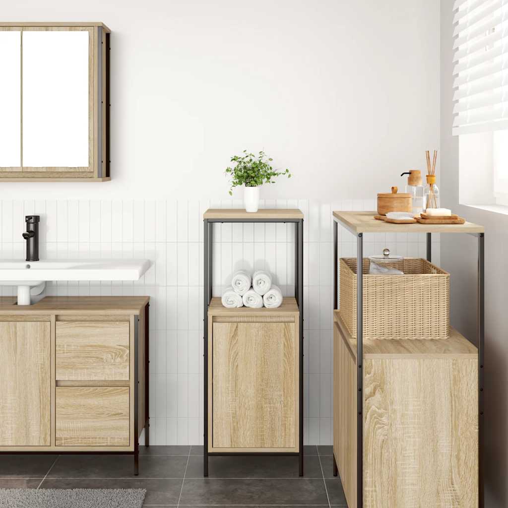 vidaXL Dulap de baie cu rafturi Stejar Sonoma 36x35x95 cm