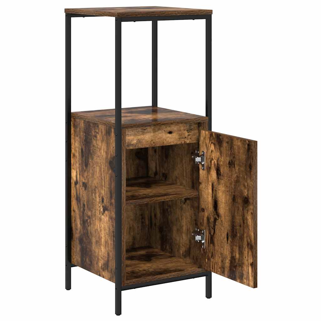 vidaXL Dulap de baie cu rafturi stejar afumat 36x35x95 cm