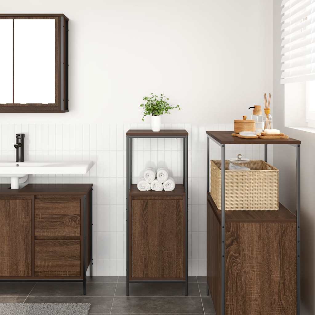 vidaXL Dulap de baie cu rafturi Stejar maro 36x35x95 cm