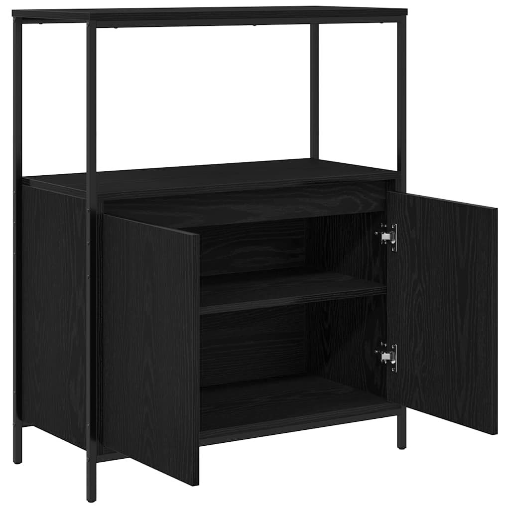 vidaXL Dulap de baie cu rafturi Stejar negru 76,5x35x95 cm