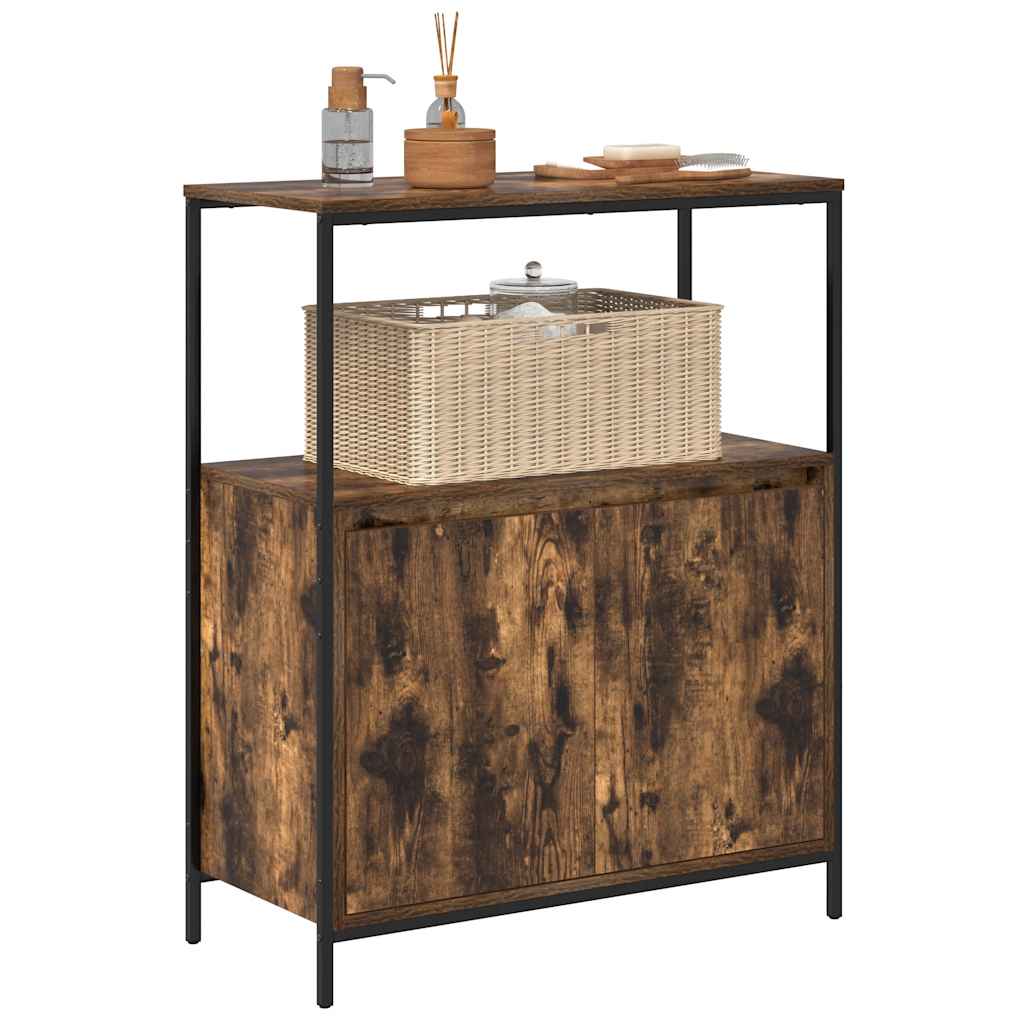 vidaXL Dulap de baie cu rafturi stejar afumat 76,5x35x95 cm