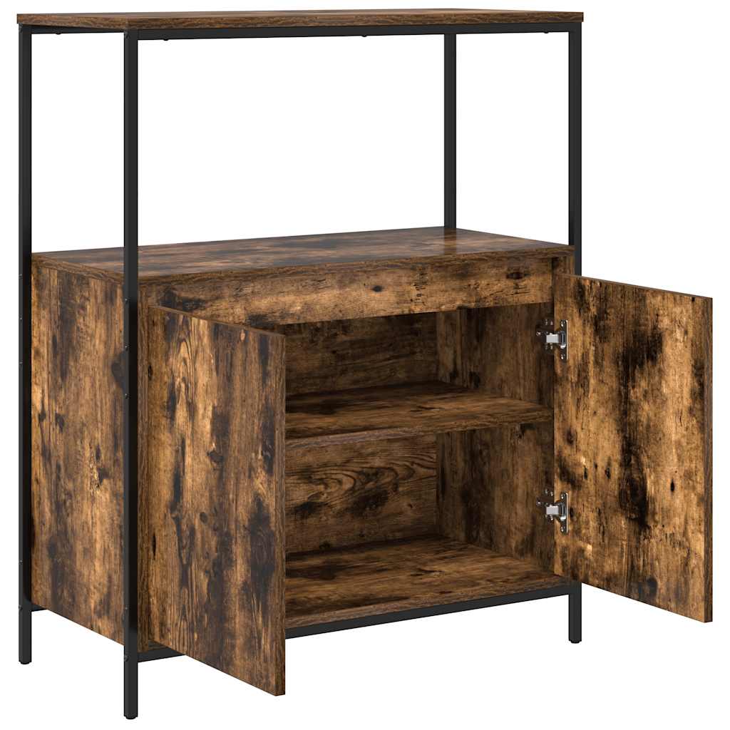 vidaXL Dulap de baie cu rafturi stejar afumat 76,5x35x95 cm