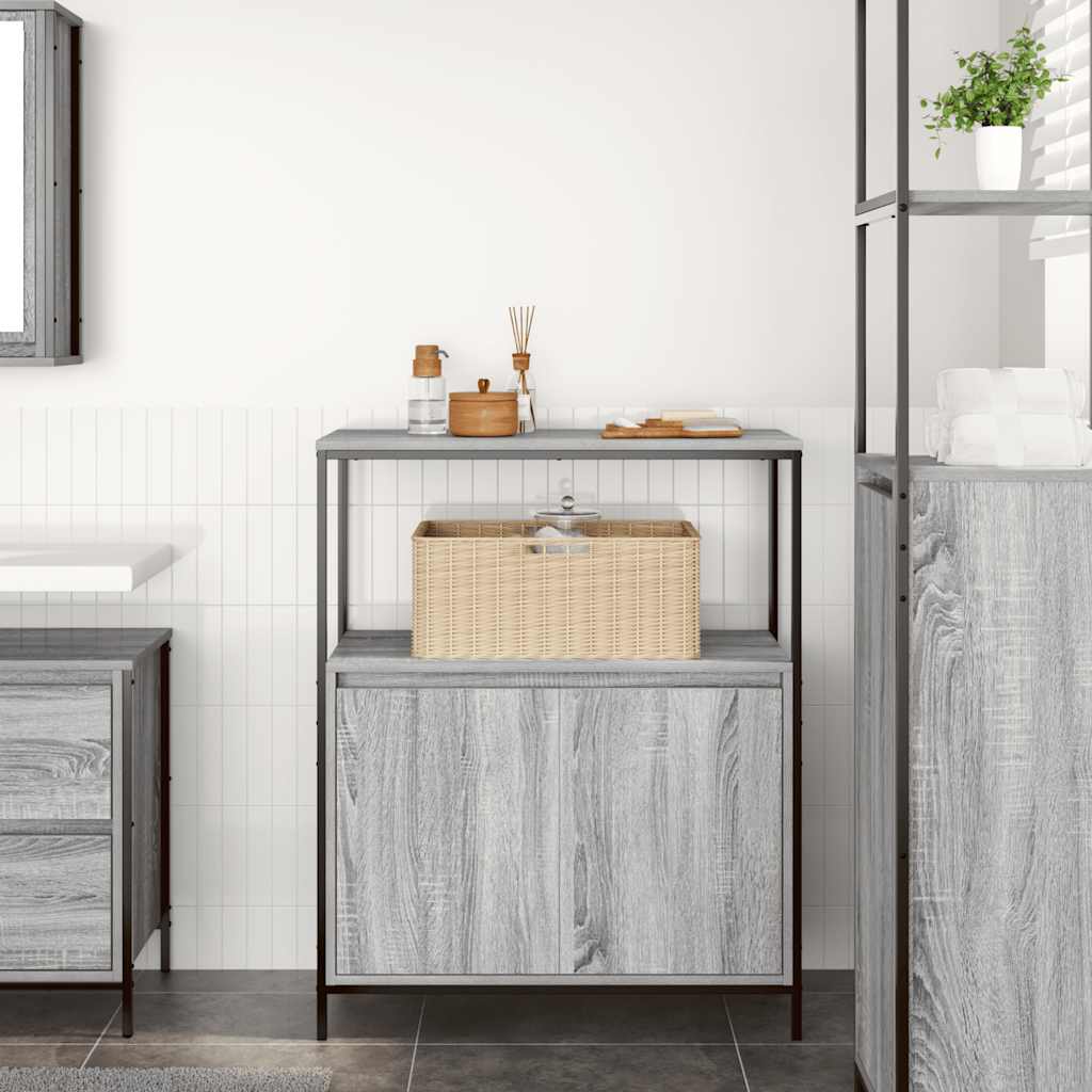 vidaXL Dulap de baie cu rafturi Gri Sonoma 76,5x35x95 cm