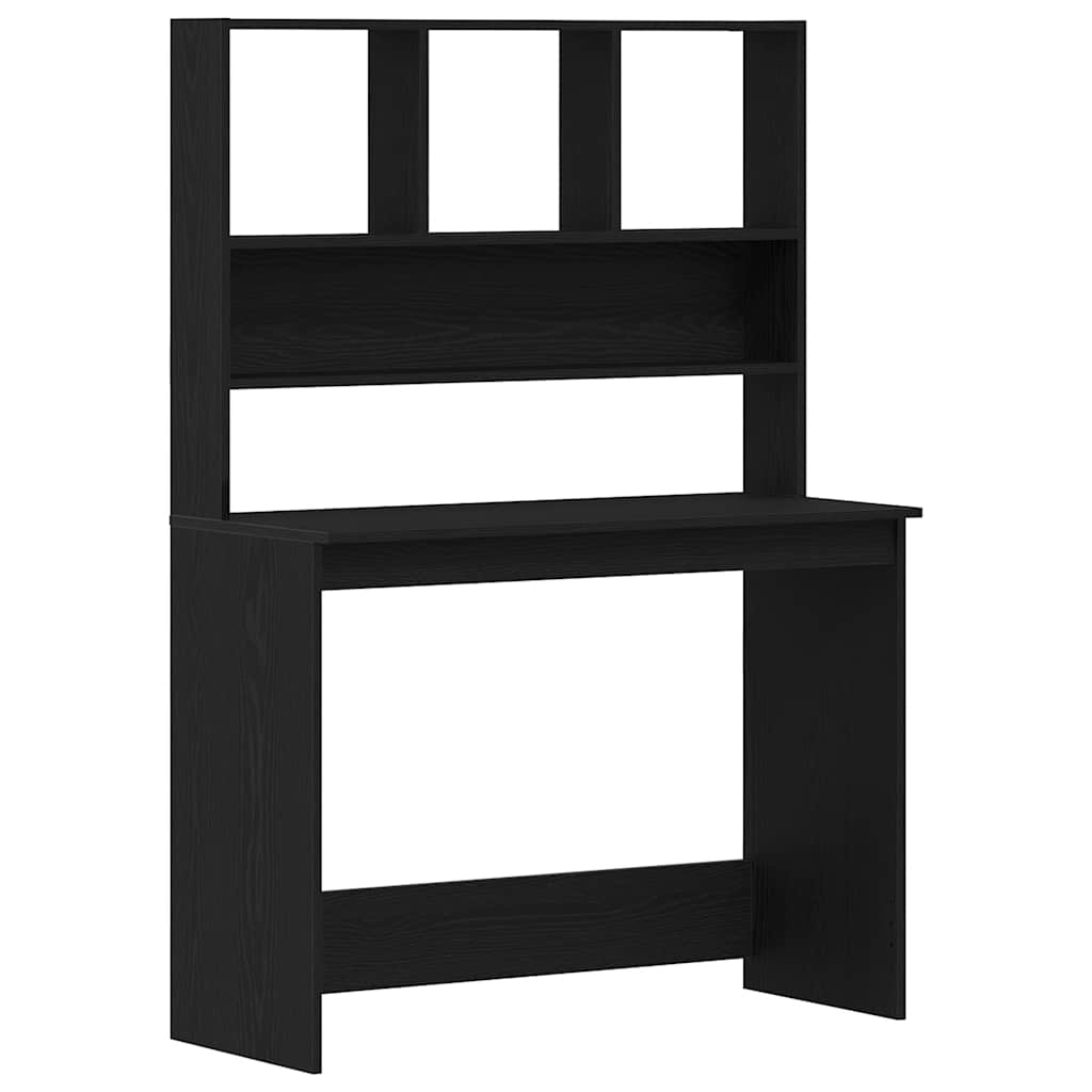 vidaXL Birou cu rafturi, stejar negru, 102x45x148 cm, lemn prelucrat vidaXL Birou cu rafturi, stejar negru, 102x45x148 cm, lemn prelucrat