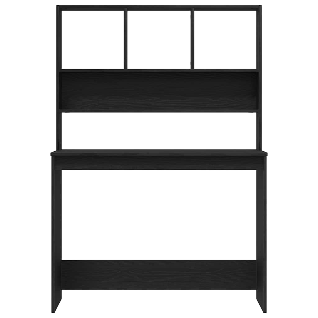 vidaXL Birou cu rafturi, stejar negru, 102x45x148 cm, lemn prelucrat vidaXL Birou cu rafturi, stejar negru, 102x45x148 cm, lemn prelucrat