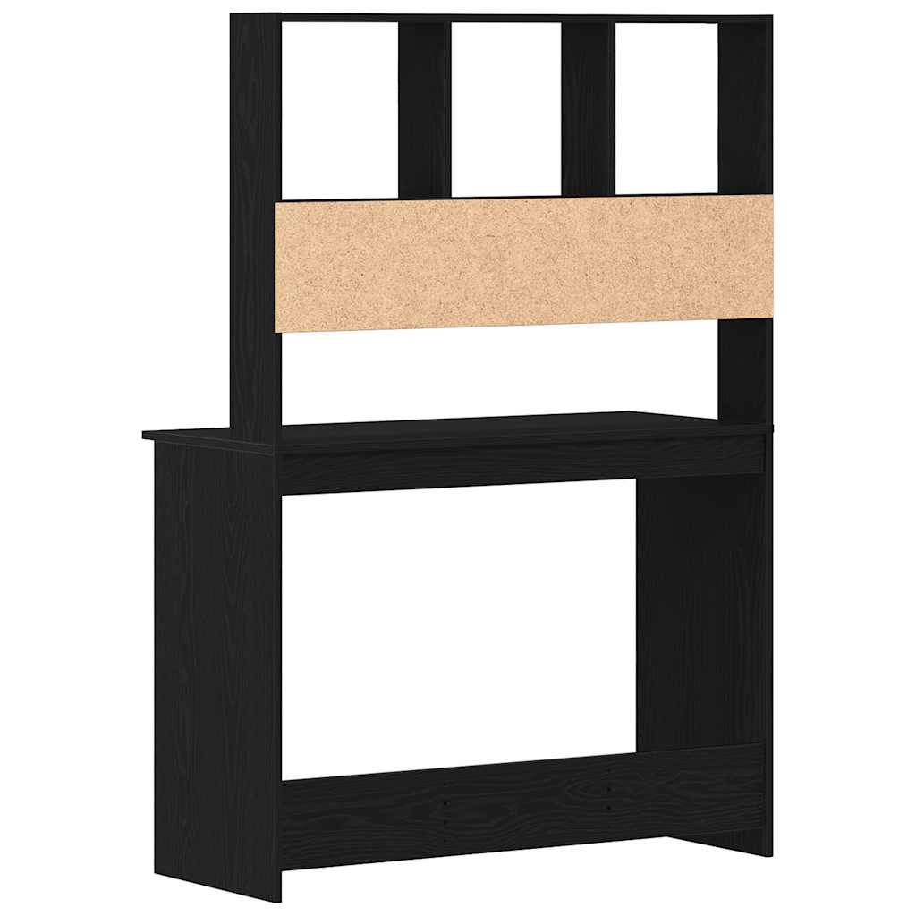 vidaXL Birou cu rafturi, stejar negru, 102x45x148 cm, lemn prelucrat vidaXL Birou cu rafturi, stejar negru, 102x45x148 cm, lemn prelucrat