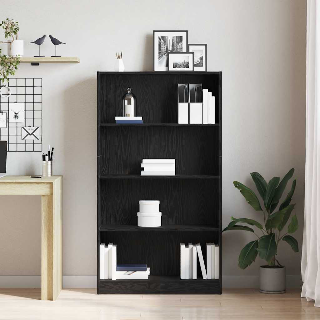 vidaXL Bibliotecă cu 4 etaje Stejar negru 80x24x143 cm Lemn prelucrat vidaXL Bibliotecă cu 4 etaje Stejar negru 80x24x143 cm Lemn prelucrat