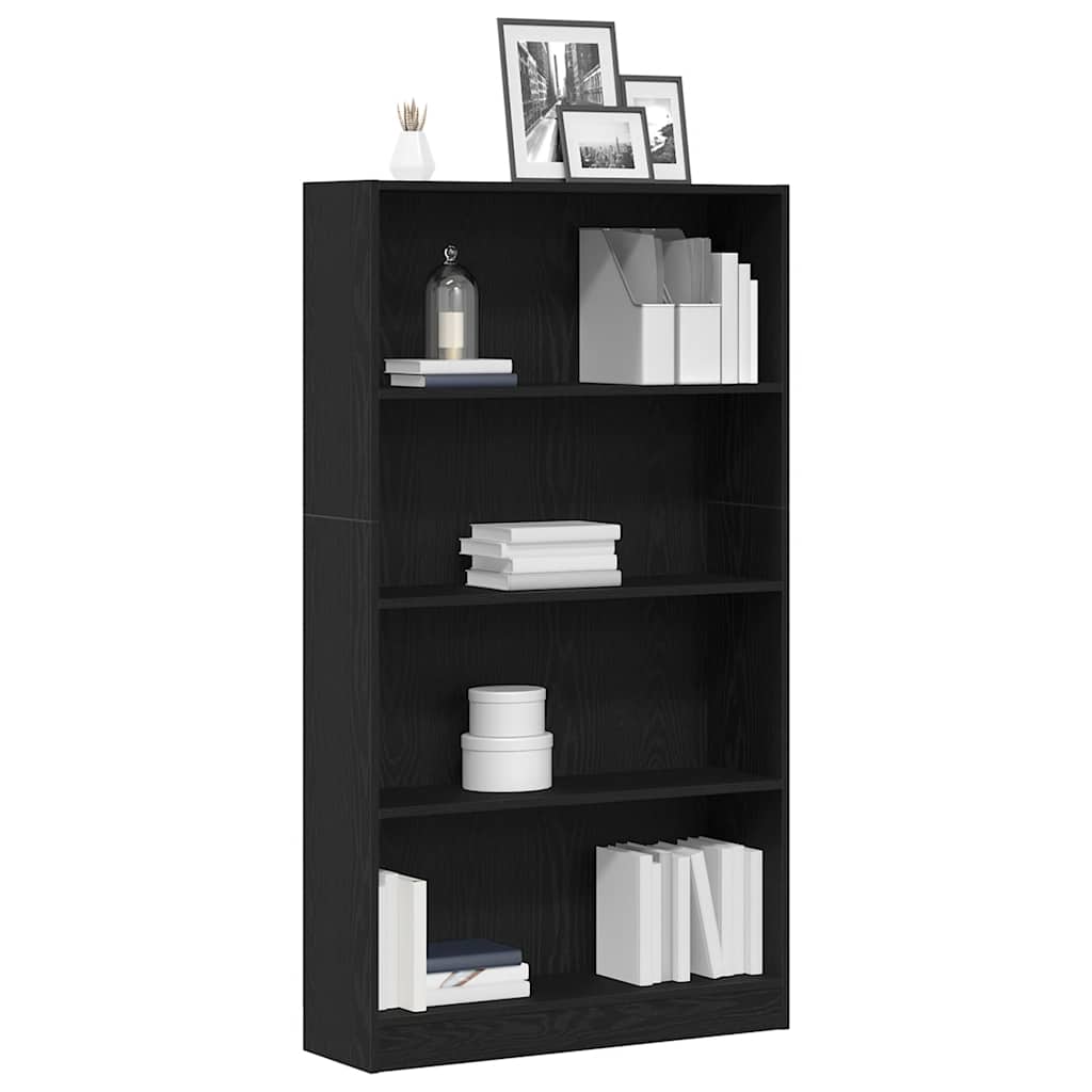 vidaXL Bibliotecă cu 4 etaje Stejar negru 80x24x143 cm Lemn prelucrat vidaXL Bibliotecă cu 4 etaje Stejar negru 80x24x143 cm Lemn prelucrat