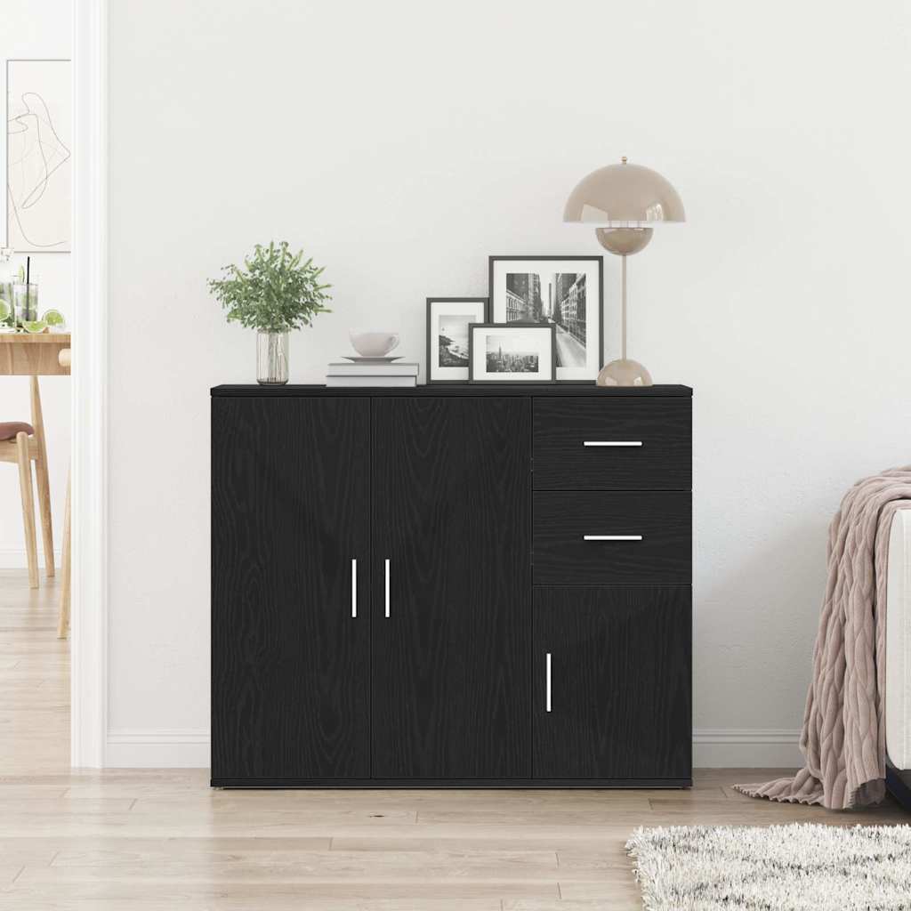 vidaXL Bufetă Stejar negru 91x29,5x75 cm Lemn prelucrat vidaXL Bufetă Stejar negru 91x29,5x75 cm Lemn prelucrat