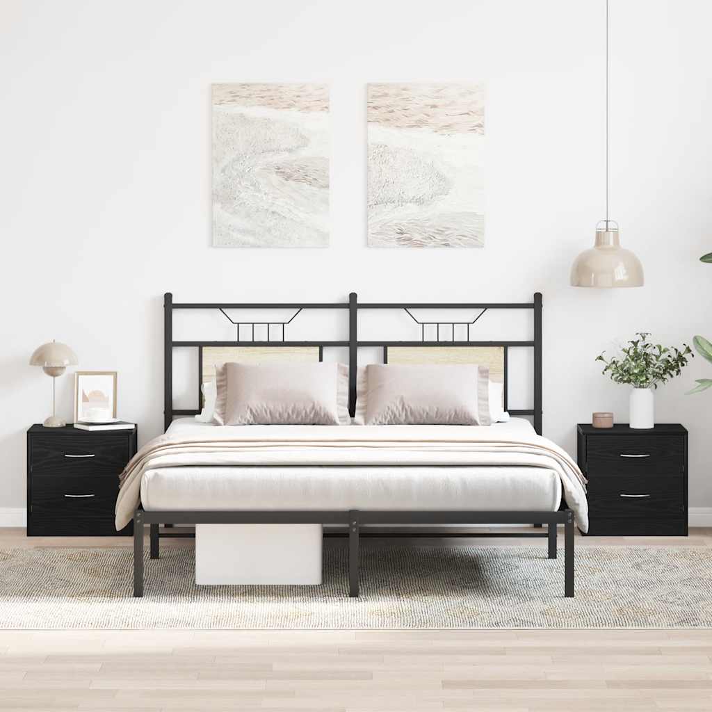 vidaXL Noptiere 2 buc stejar negru 40x30x40 cm lemn de stratificat