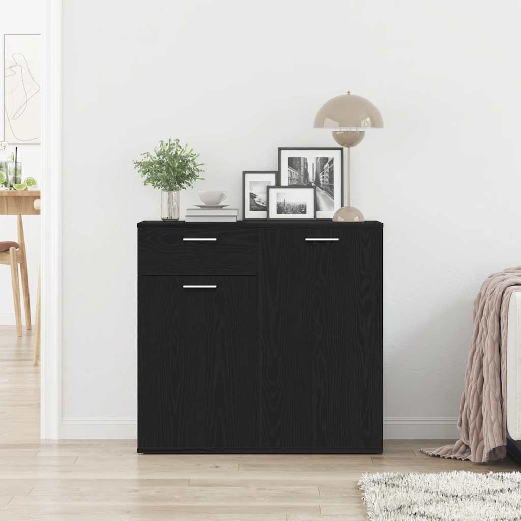 vidaXL Servantă, stejar negru, 80x36 x75 cm, lemn prelucrat vidaXL Servantă, stejar negru, 80x36 x75 cm, lemn prelucrat