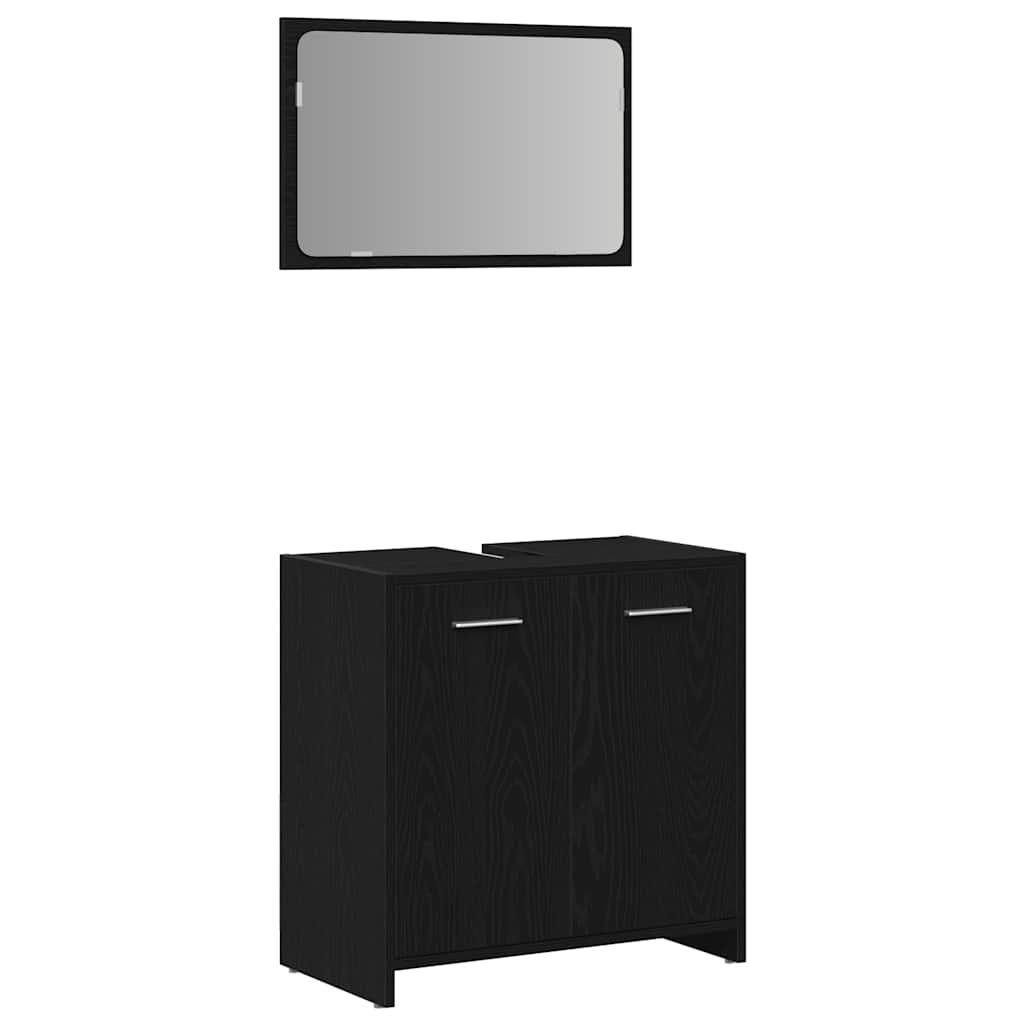 vidaXL Dulap de baie cu oglindă din lemn de stejar negru vidaXL Dulap de baie cu oglindă din lemn de stejar negru