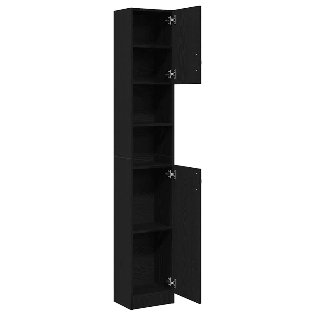 vidaXL Dulap de baie stejar negru 32x25,5x190 cm lemn prelucrat vidaXL Dulap de baie stejar negru 32x25,5x190 cm lemn prelucrat