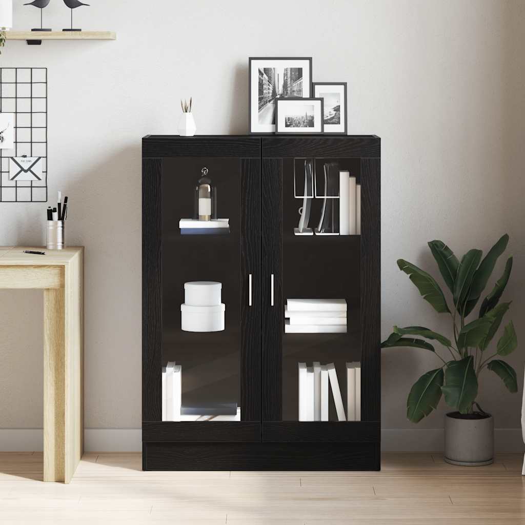 vidaXL Dulap cu cărți stejar negru 82,5x30,5x115 cm lemn prelucrat vidaXL Dulap cu cărți stejar negru 82,5x30,5x115 cm lemn prelucrat