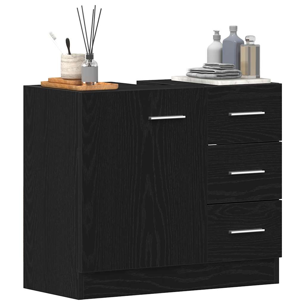 vidaXL Dulap pentru chiuvetă Stejar negru 63x30x54 cm Lemn prelucrat vidaXL Dulap pentru chiuvetă Stejar negru 63x30x54 cm Lemn prelucrat