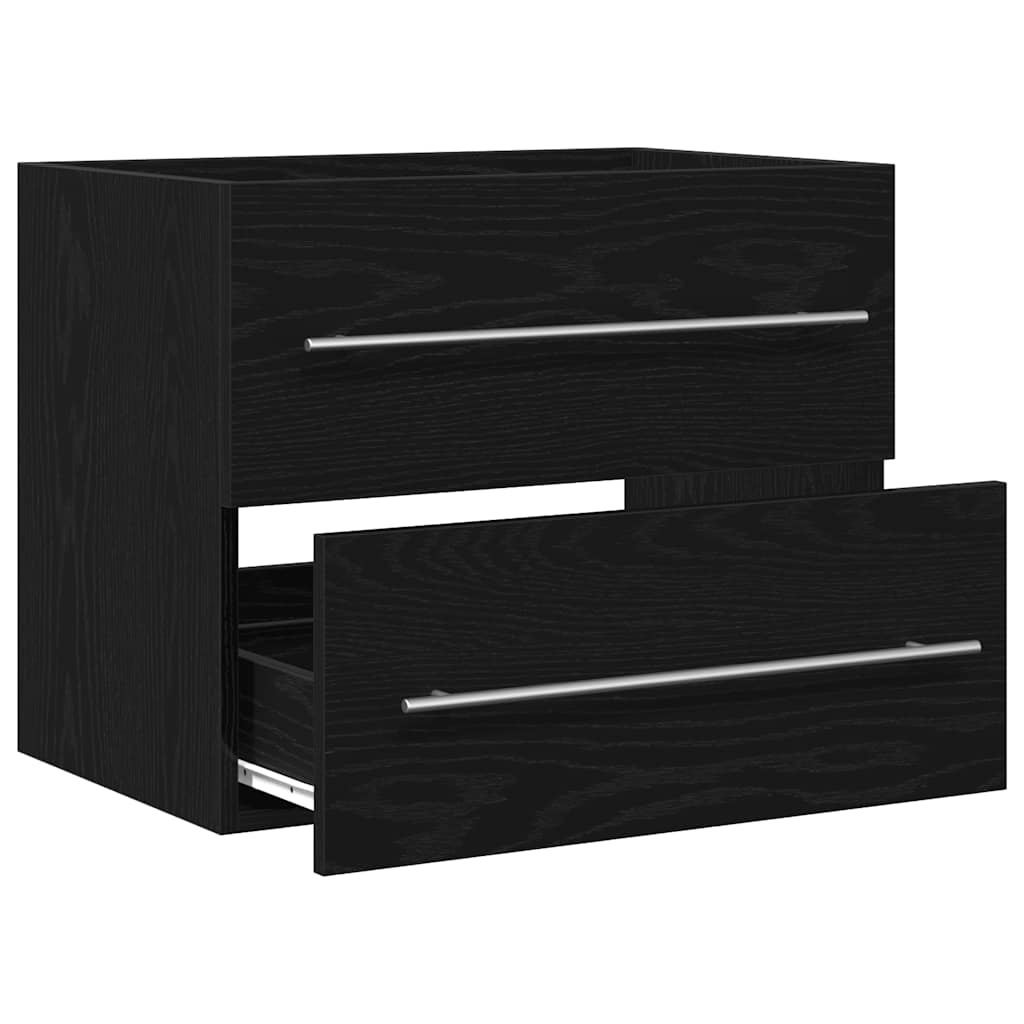vidaXL Dulap pentru chiuveta de baie stejar negru lemn prelucrat vidaXL Dulap pentru chiuveta de baie stejar negru lemn prelucrat