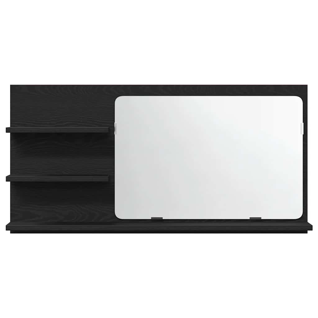 vidaXL Dulap cu oglindă pentru baie, stejar negru, 90x11x45 cm, lemn stratificat vidaXL Dulap cu oglindă pentru baie, stejar negru, 90x11x45 cm, lemn stratificat