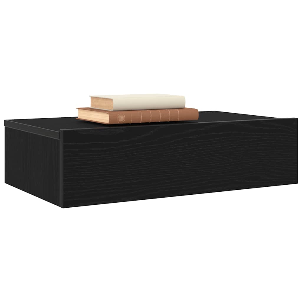 vidaXL Comodă TV cu lumini LED, stejar negru, 60x35x15,5 cm