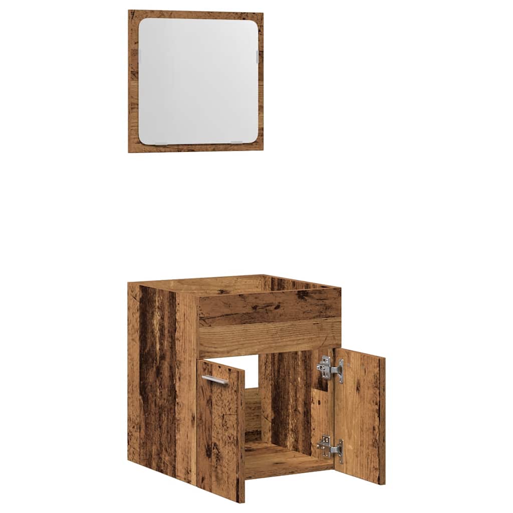 vidaXL Set mobilier de baie, 2 piese, lemn vechi, lemn prelucrat vidaXL Set mobilier de baie, 2 piese, lemn vechi, lemn prelucrat