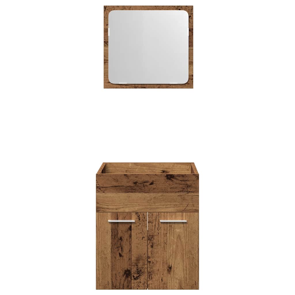 vidaXL Set mobilier de baie, 2 piese, lemn vechi, lemn prelucrat vidaXL Set mobilier de baie, 2 piese, lemn vechi, lemn prelucrat