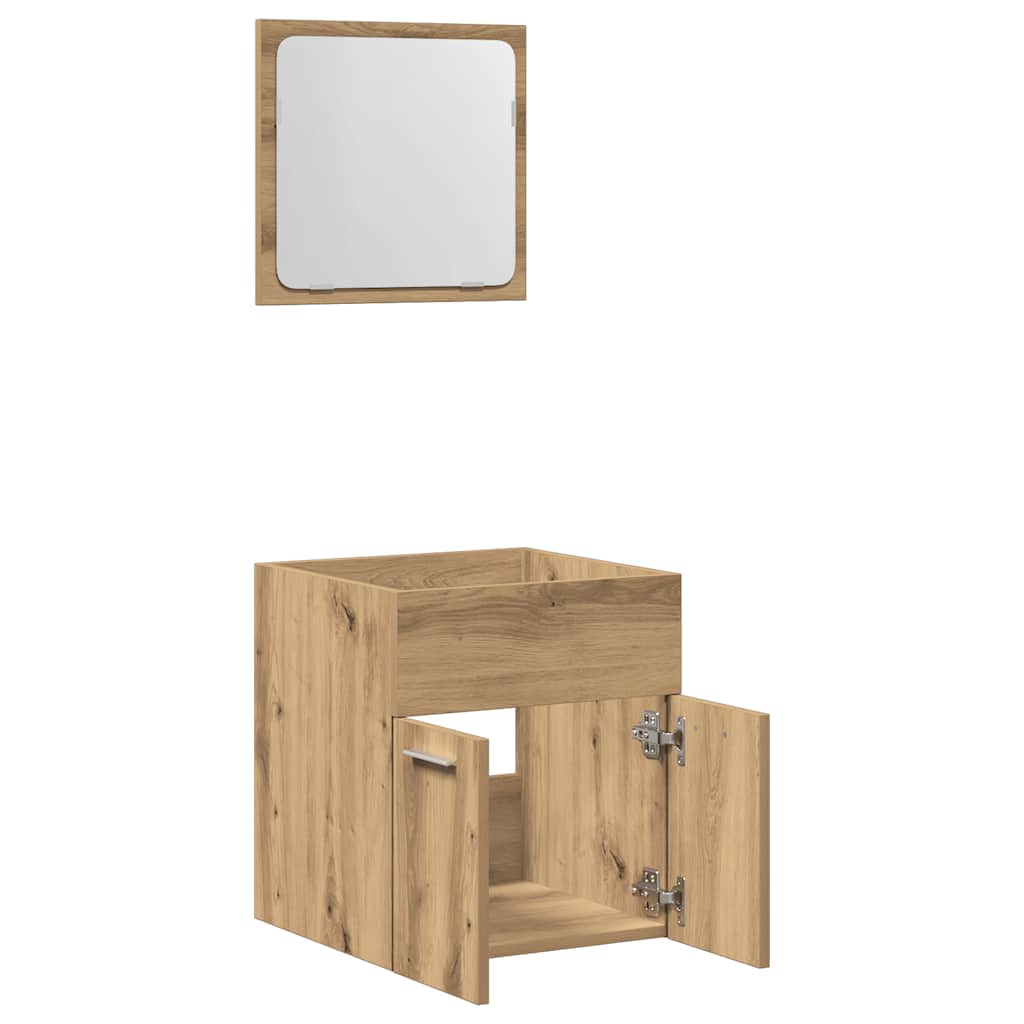 vidaXL Set mobilier de baie, 2 piese, stejar artizanal, lemn prelucrat vidaXL Set mobilier de baie, 2 piese, stejar artizanal, lemn prelucrat