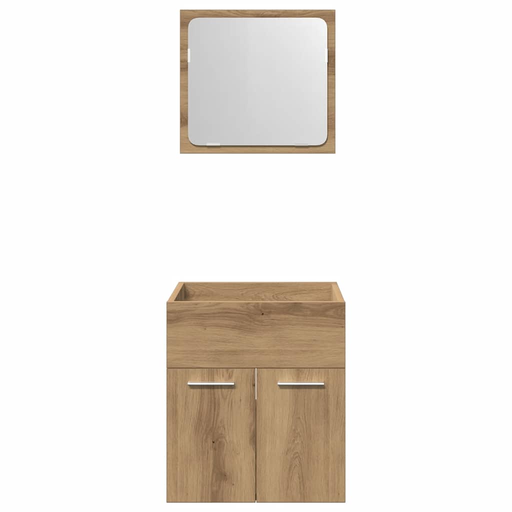 vidaXL Set mobilier de baie, 2 piese, stejar artizanal, lemn prelucrat vidaXL Set mobilier de baie, 2 piese, stejar artizanal, lemn prelucrat