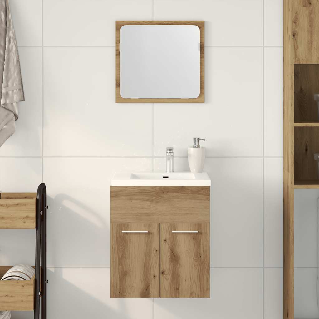 vidaXL Set mobilier de baie, 2 piese, stejar artizanal, lemn prelucrat vidaXL Set mobilier de baie, 2 piese, stejar artizanal, lemn prelucrat