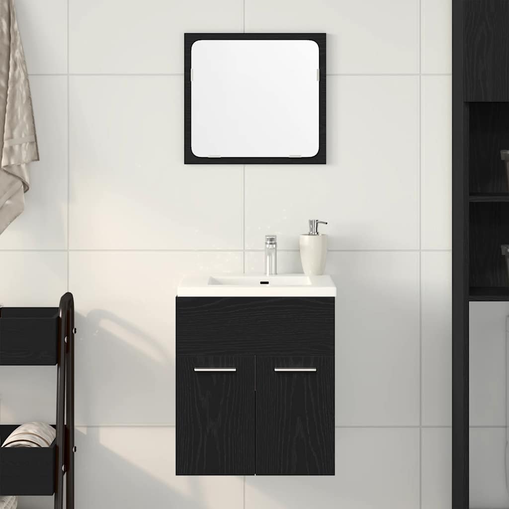 vidaXL Set de mobilier de baie din 2 piese din lemn de stejar negru vidaXL Set de mobilier de baie din 2 piese din lemn de stejar negru