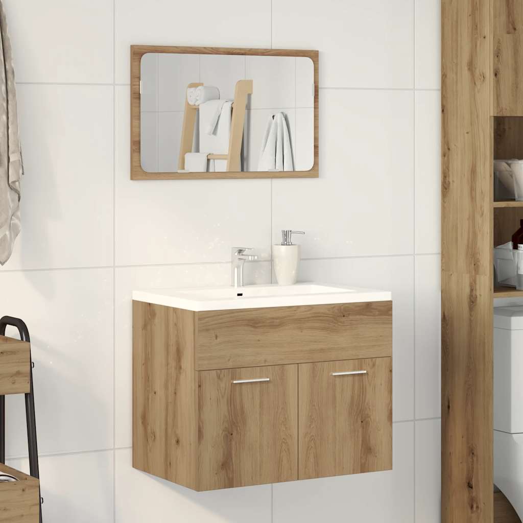 vidaXL Set mobilier de baie, 2 piese, stejar artizanal, lemn prelucrat vidaXL Set mobilier de baie, 2 piese, stejar artizanal, lemn prelucrat