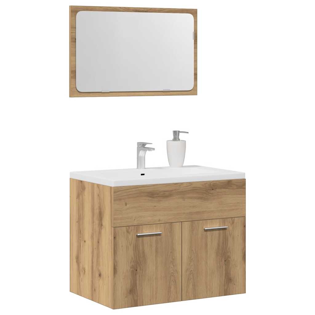 vidaXL Set mobilier de baie, 2 piese, stejar artizanal, lemn prelucrat vidaXL Set mobilier de baie, 2 piese, stejar artizanal, lemn prelucrat