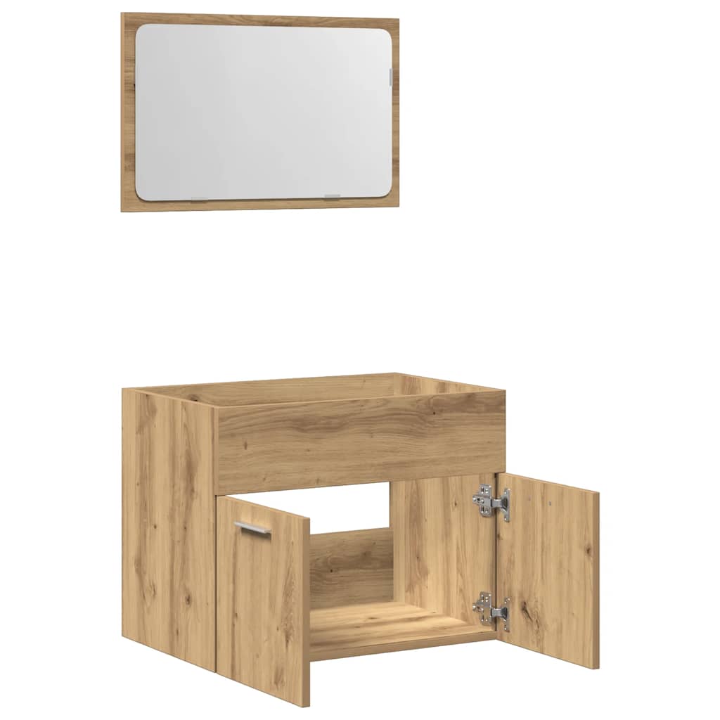 vidaXL Set mobilier de baie, 2 piese, stejar artizanal, lemn prelucrat vidaXL Set mobilier de baie, 2 piese, stejar artizanal, lemn prelucrat
