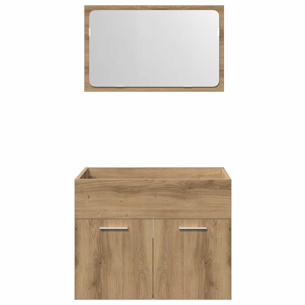 vidaXL Set mobilier de baie, 2 piese, stejar artizanal, lemn prelucrat vidaXL Set mobilier de baie, 2 piese, stejar artizanal, lemn prelucrat