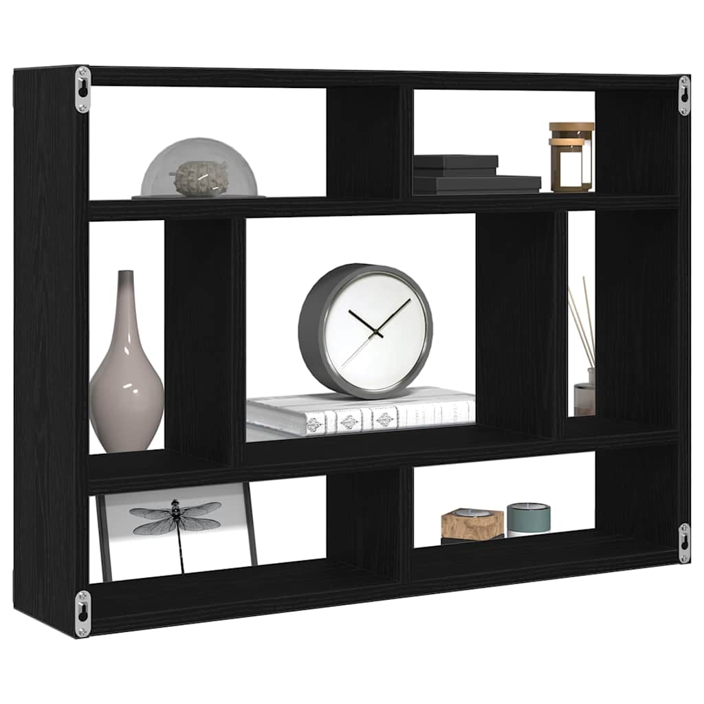vidaXL Raft de perete, stejar negru, 75x16x55 cm, lemn prelucrat