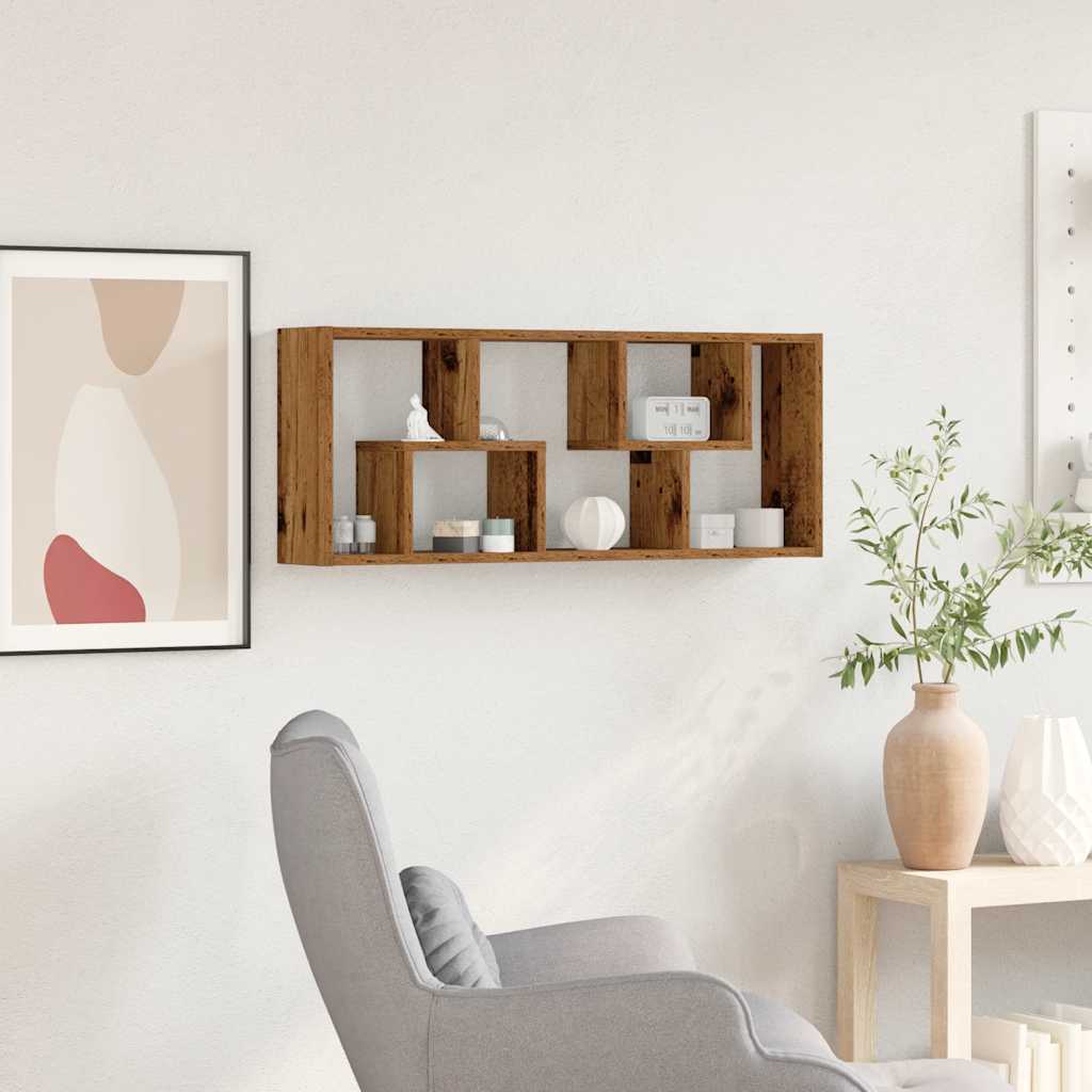 vidaXL Raft de perete din lemn vechi 36x16x90 cm, lemn stratificat