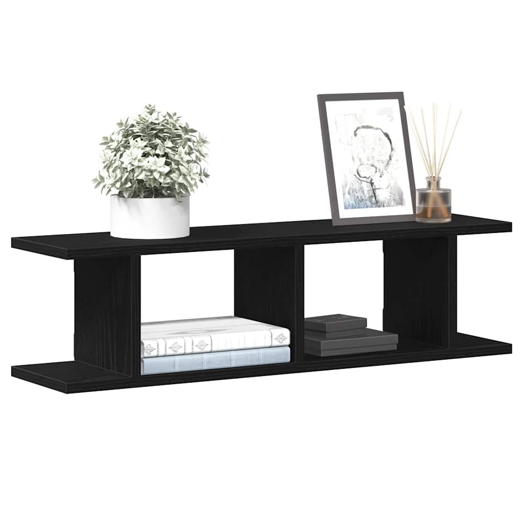 vidaXL Rafturi de perete 2 buc Stejar negru 75x18x20 cm Lemn prelucrat vidaXL Rafturi de perete 2 buc Stejar negru 75x18x20 cm Lemn prelucrat