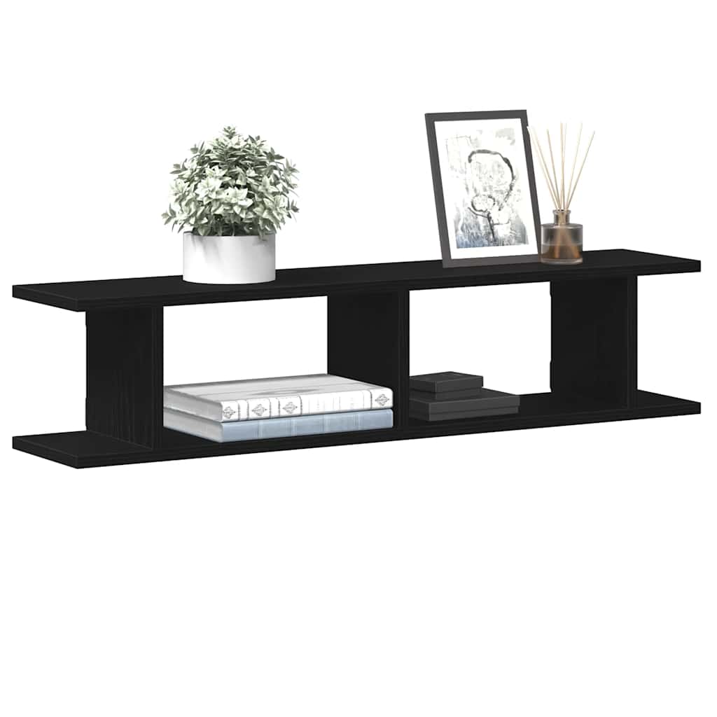 vidaXL Rafturi de perete 2 buc Stejar negru 90x18x20 cm Lemn prelucrat vidaXL Rafturi de perete 2 buc Stejar negru 90x18x20 cm Lemn prelucrat