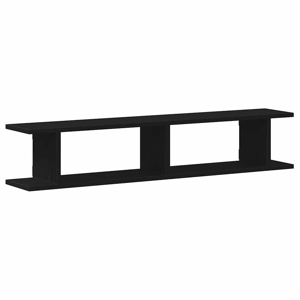 vidaXL Rafturi de perete 2 buc Stejar negru 105x18x2 cm Lemn prelucrat vidaXL Rafturi de perete 2 buc Stejar negru 105x18x2 cm Lemn prelucrat