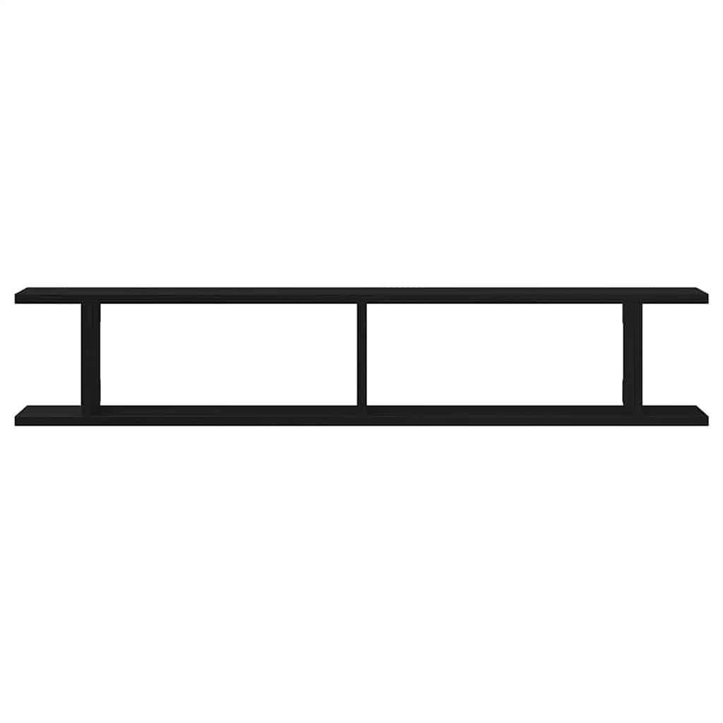 vidaXL Rafturi de perete 2 buc Stejar negru 105x18x2 cm Lemn prelucrat vidaXL Rafturi de perete 2 buc Stejar negru 105x18x2 cm Lemn prelucrat