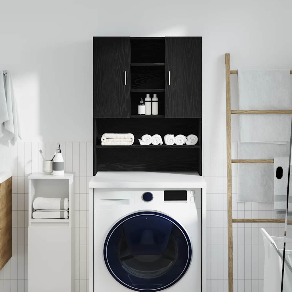 vidaXL Dulap mașină de spălat stejar negru 70,5x25,5x90 cm vidaXL Dulap mașină de spălat stejar negru 70,5x25,5x90 cm