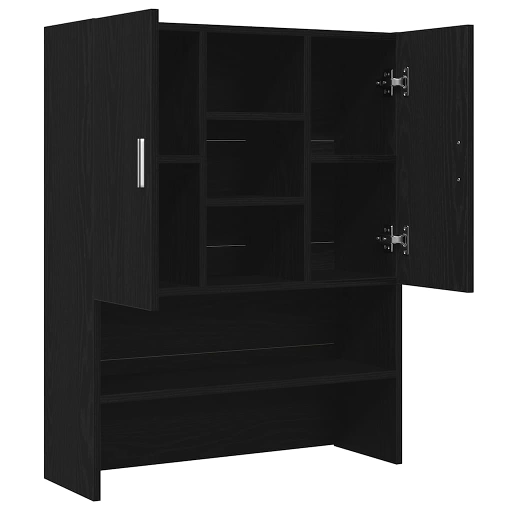 vidaXL Dulap mașină de spălat stejar negru 70,5x25,5x90 cm vidaXL Dulap mașină de spălat stejar negru 70,5x25,5x90 cm