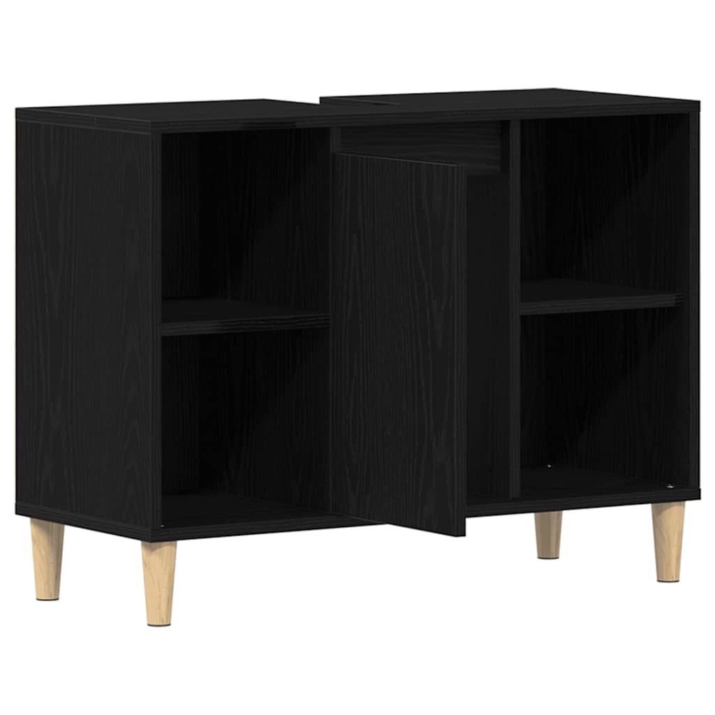 vidaXL Dulap chiuvetă, stejar negru, 80x33x60 cm, lemn stratificat vidaXL Dulap chiuvetă, stejar negru, 80x33x60 cm, lemn stratificat