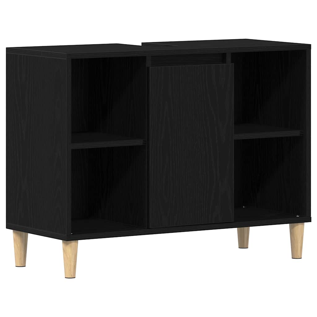 vidaXL Dulap chiuvetă, stejar negru, 80x33x60 cm, lemn stratificat vidaXL Dulap chiuvetă, stejar negru, 80x33x60 cm, lemn stratificat