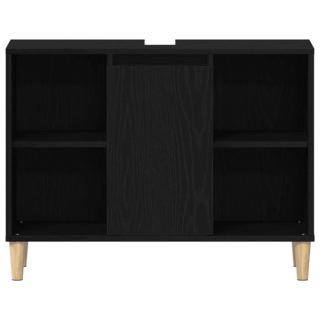 vidaXL Dulap chiuvetă, stejar negru, 80x33x60 cm, lemn stratificat vidaXL Dulap chiuvetă, stejar negru, 80x33x60 cm, lemn stratificat