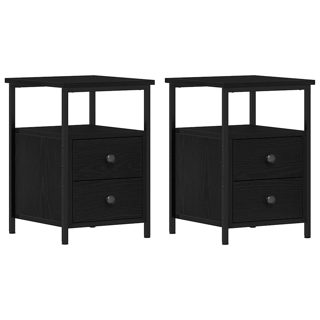 vidaXL Noptiere 2 buc. stejar negru 34x35,5x50 cm lemn stratificat