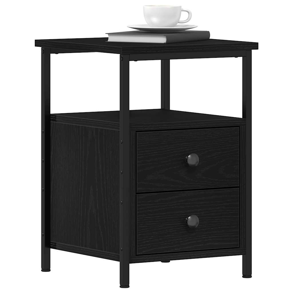 vidaXL Noptiere 2 buc. stejar negru 34x35,5x50 cm lemn stratificat
