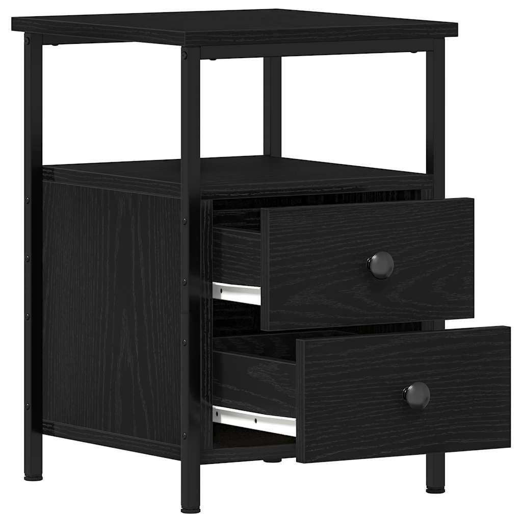 vidaXL Noptiere 2 buc. stejar negru 34x35,5x50 cm lemn stratificat