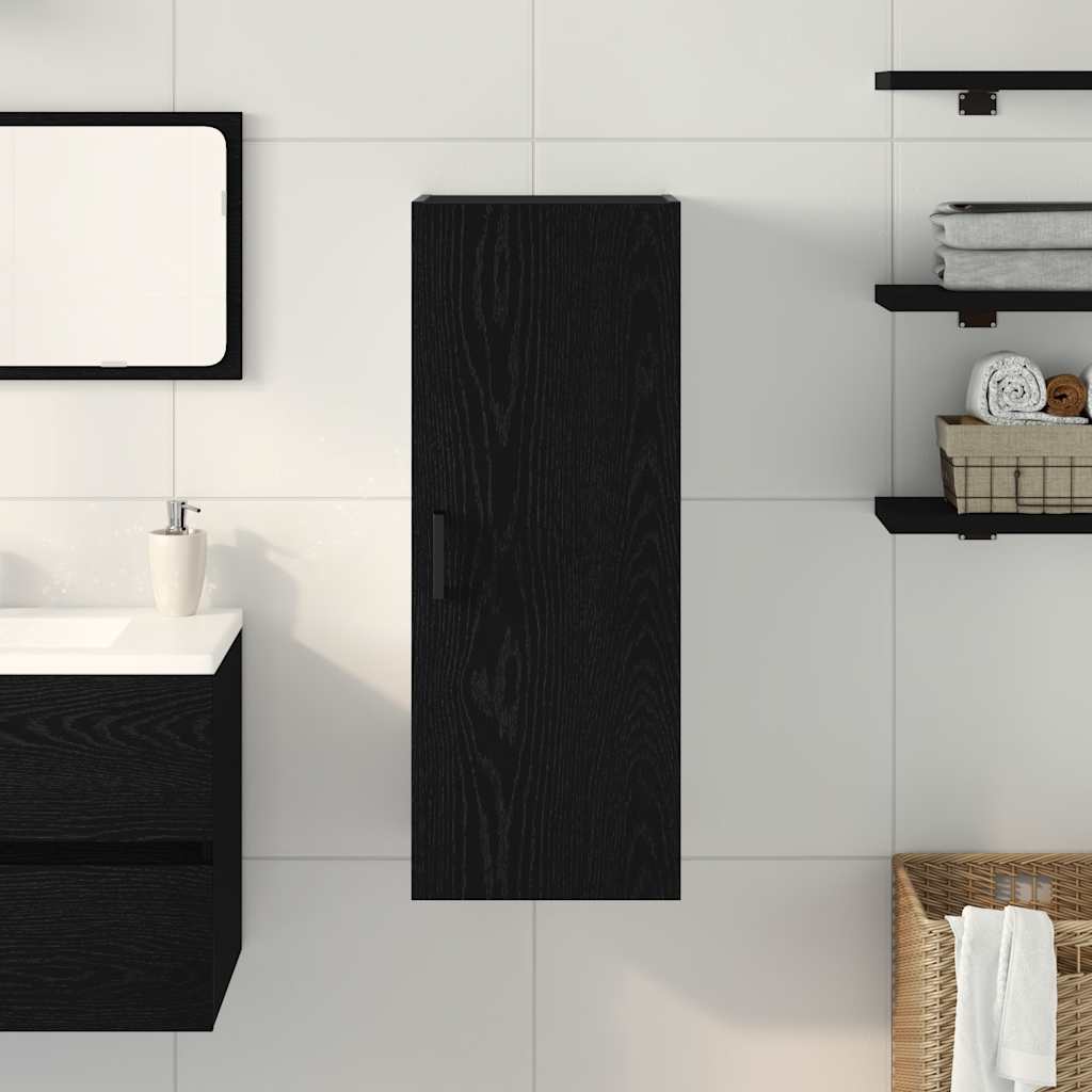 vidaXL Dulap de perete, stejar negru, 34,5x34x90 cm, lemn stratificat
