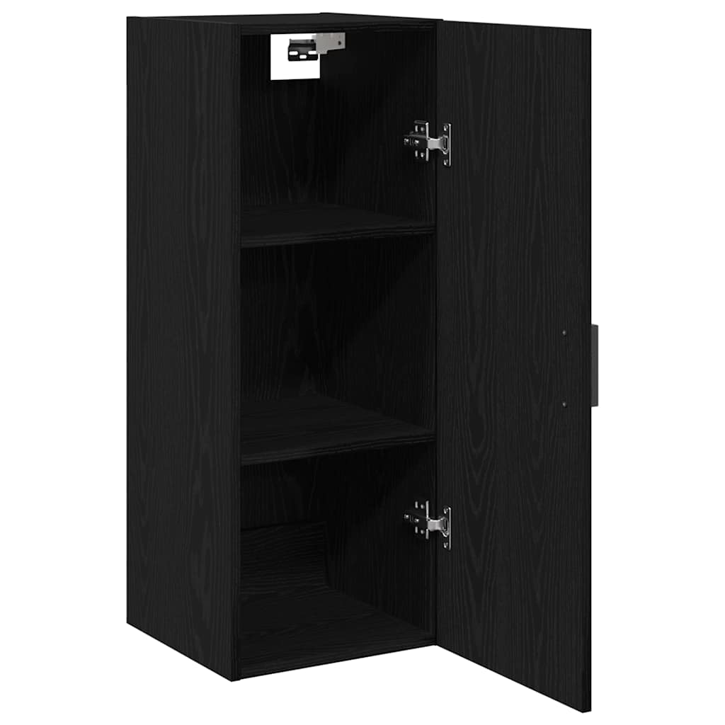 vidaXL Dulap de perete, stejar negru, 34,5x34x90 cm, lemn stratificat