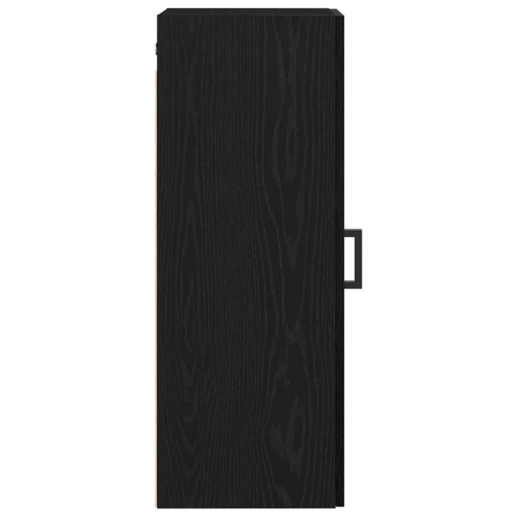 vidaXL Dulap de perete, stejar negru, 34,5x34x90 cm, lemn stratificat