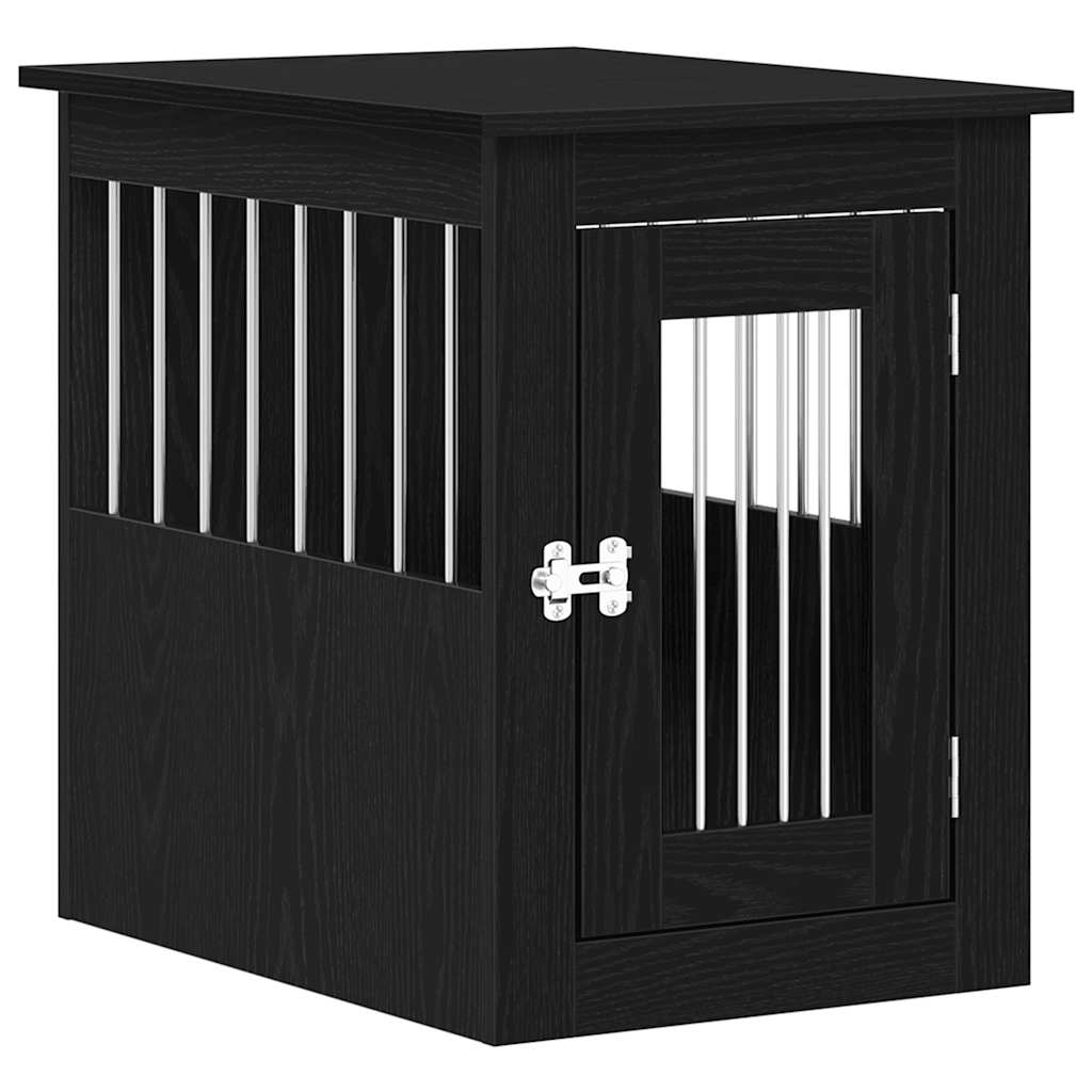 vidaXL Cușcă pentru câini, stejar negru, 62x45x59 cm, lemn stratificat vidaXL Cușcă pentru câini, stejar negru, 62x45x59 cm, lemn stratificat